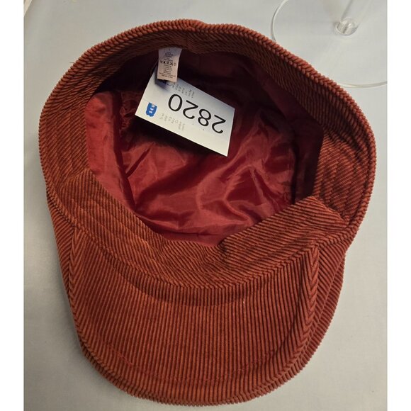 Rust Corduroy Newsboy Cap Large Lined vintage - Picture 4 of 6